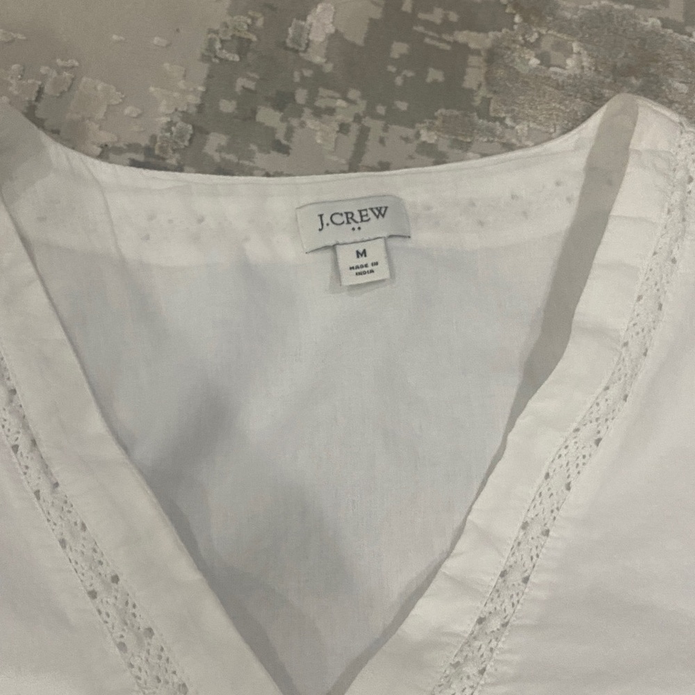 J. Crew White Lace Trim Dress - Picture 2 of 8